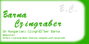 barna czingraber business card